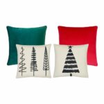 Photo of 4 Christmas cushion covers in velvet green, red, white and black