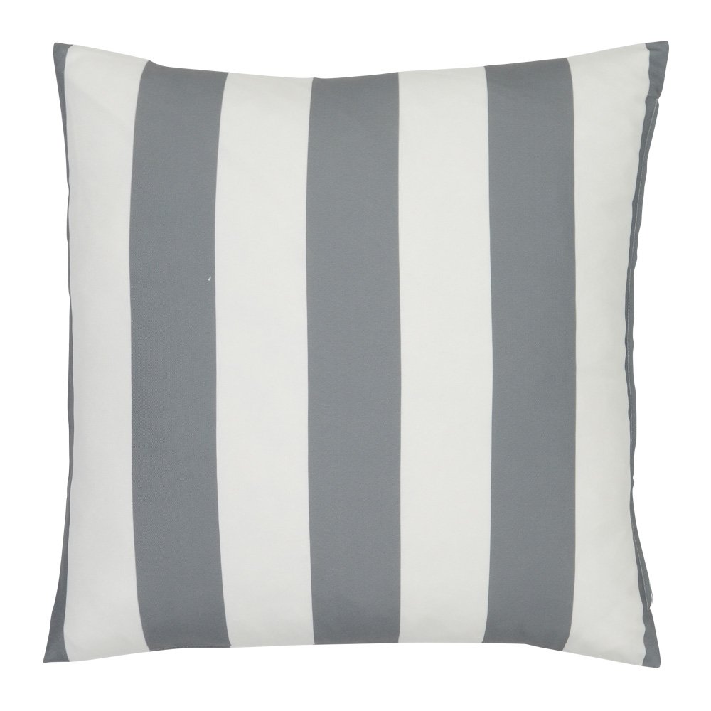 Byron Striped Waterproof Grey Large, Black And White Striped Outdoor Cushions Australia
