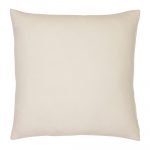 A beige outdoor cushion cover is pictured with a waterproof design and solid colouring on both sides.