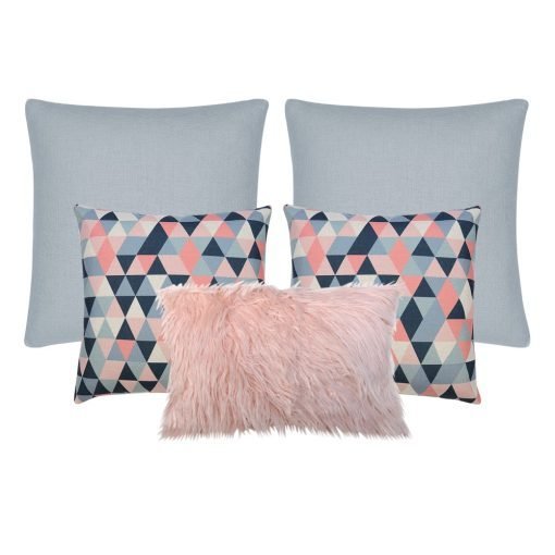 Photo of 5 cushion cover collection in pastel blue and pink colours