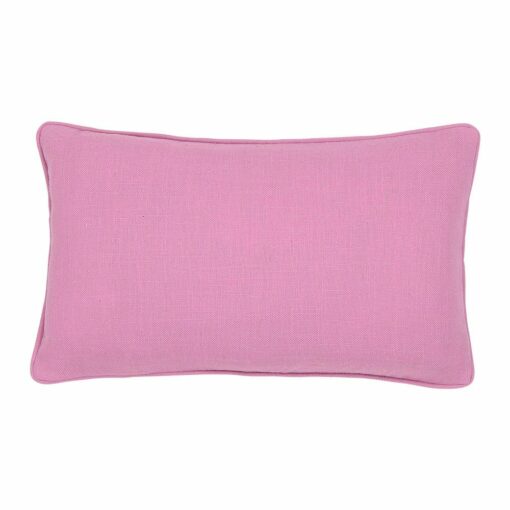 Blush pink rectangular pillow in polyester fabric