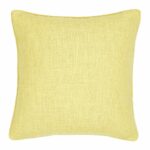 45cm square cushion cover in bright lemon yellow colour