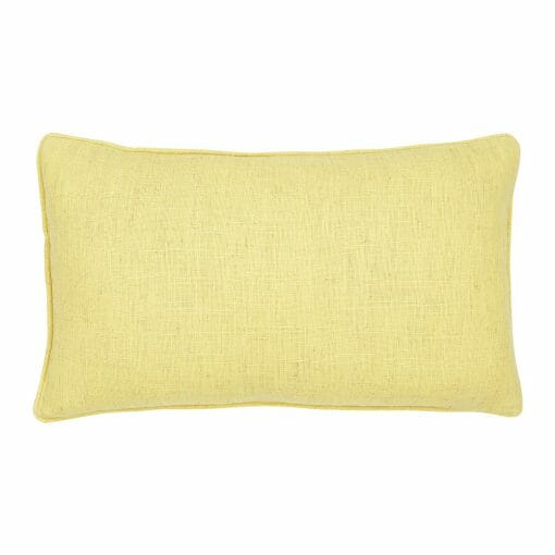 Lemon yellow polyester cushion in 30cm x 50cm size