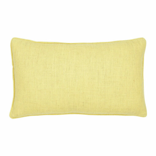 Lemon yellow polyester cushion in 30cm x 50cm size