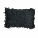 30cm x 50cm rectangular black faux fur pillow
