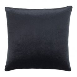 45cm square black velvet linen cushion