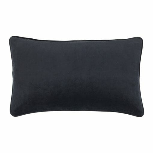 Black rectangular cushion in velvet fabric