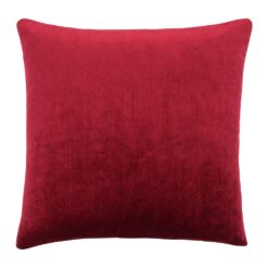 45cm square burgundy red velvet linen cushion