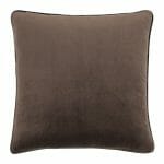 55cm square cushion cover in dark chocolate brown velvet fabric