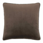 55cm square cushion cover in dark chocolate brown velvet fabric