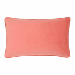 30cm x 50cm coral orange velvet cushion