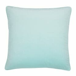 55cm square cushion cover in duck egg blue velvet fabric