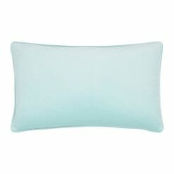 Duck egg blue rectangular pillow in velvet fabric