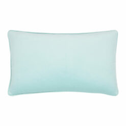 Duck egg blue rectangular pillow in velvet fabric