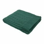 An image of an emerald green knitted throw blanket