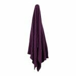 An image of a knitted throw blanket in purple colour