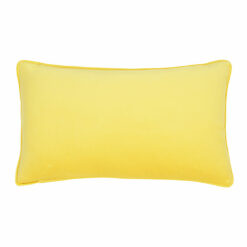 Bright yellow velvet cushion in 30cm x 50cm size