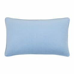 Light blue velvet cushion in 30cm x 50cm size