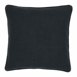 45cm square cushion cover in black polyester fabric