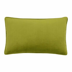 Rectangular velvet cushion in olive green colour