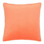 Large square orange peach velvet cushion