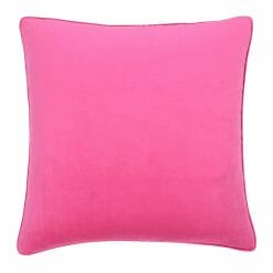 Large square pink-coloured velvet cushion