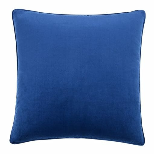 Large 55cm square royal blue velvet cushion