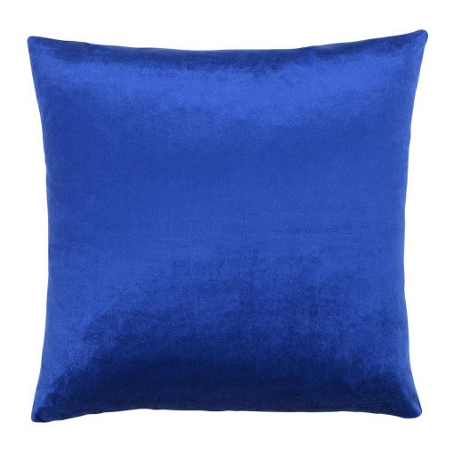 45cm square cushion cover in royal blue velvet fabric