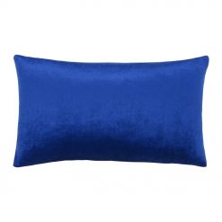 Royal blue velvet linen cushion in 30cm x 50cm size