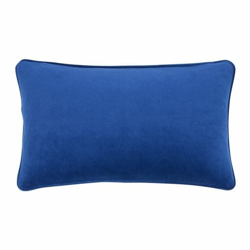 Royal blue rectangular cushion in velvet fabric