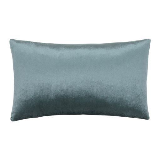Sage green rectangular pillow in velvet and linen fabric