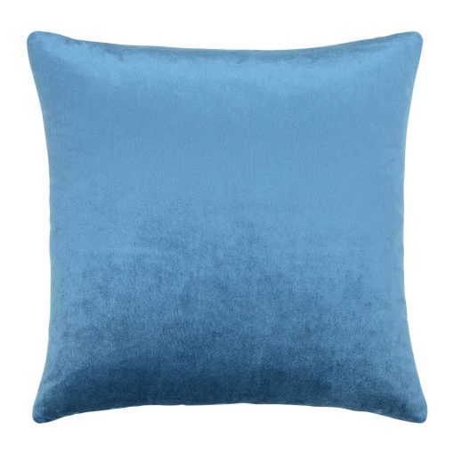 45cm square sky blue velvet linen cushion