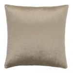 45cm square light brown velvet linen cushion