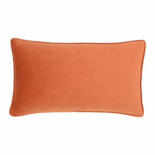 30cm x 50cm terracotta orange velvet cushion