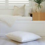 Floor cushion cover in off white color