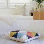 Colourful floor cushion cover with geometric print