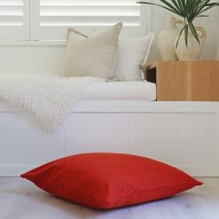 Red orange-coloured floor cushion cover