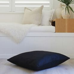 Floor cushion cover in black colour