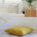 Mustard yellow-coloured floor cushion cover