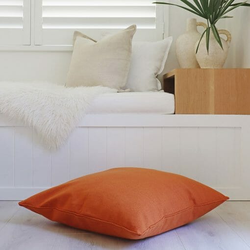 Orange-coloured floor cushion cover