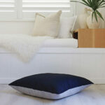 Two-toned grey floor cushion cover