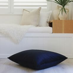 Velvet floor cushion cover in black colour