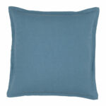 Blue-coloured linen cushion cover