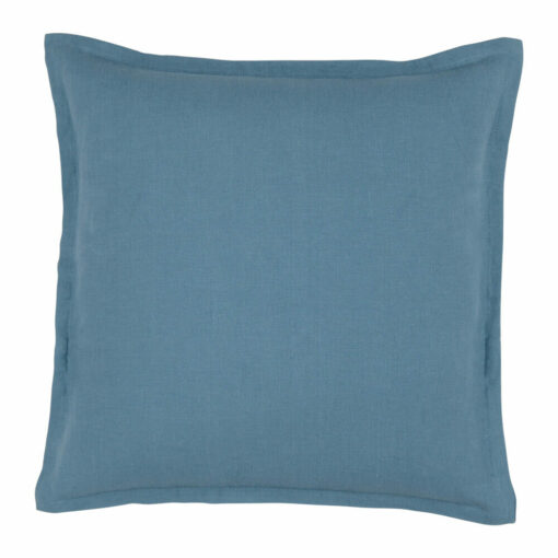 Blue-coloured linen cushion cover