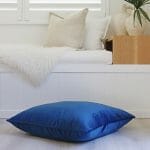 Blue-coloured velvet floor cushion cover