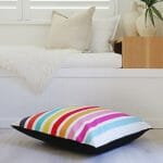 Colourful striped floor cushion cover
