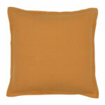 Linen cushion cover in mustard colour