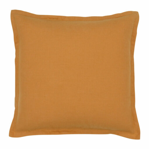 Linen cushion cover in mustard colour