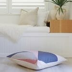 Colourful nordic floor cushion cover in cotton linen blend fabric