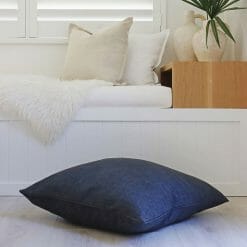 Floor cushion cover in midnight blue colour